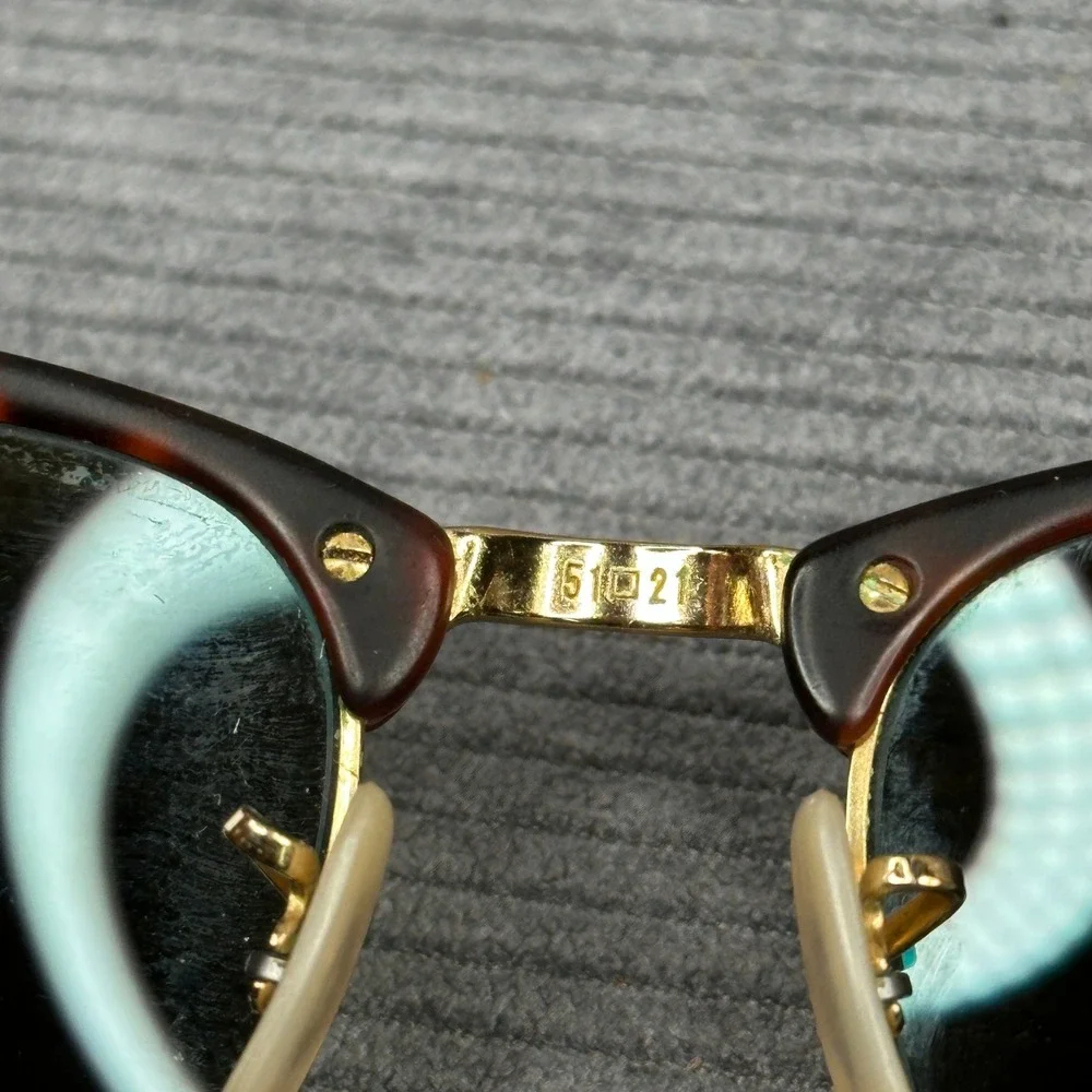 Ray-Ban RB3016 Clubmaster Tortoise Blue Flash Mirror Sunglasses 51mm Y2k